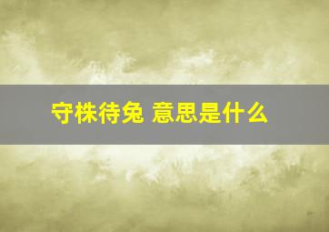 守株待兔 意思是什么